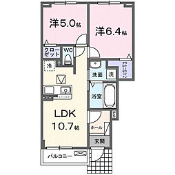 ノワール・リビエール VII 2LDKの間取図画像
