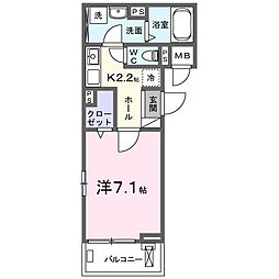 ネオ ソレイユ 田谷 1Kの間取図画像