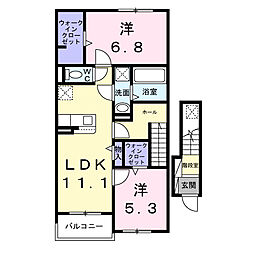 リベルテ 2LDKの間取図画像