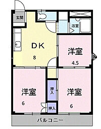 グリーンハイツ 3DKの間取図画像