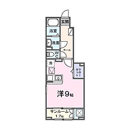 リュッカ・ル ワンルームの間取図画像