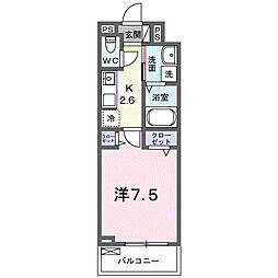 久喜市栗橋北1丁目アパート 1Kの間取図画像