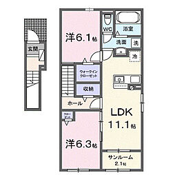 茜タニエールD 2LDKの間取図画像