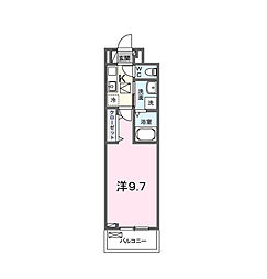 フェリス コート 1Kの間取図画像