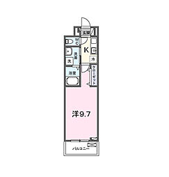 フェリス コート 1Kの間取図画像