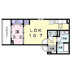 メゾン ラフレシール 千代田 1LDKの間取図画像