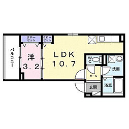 メゾン ラフレシール 千代田 1LDKの間取図画像