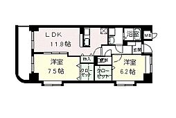 ラポール西大島イースト 2LDKの間取図画像