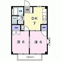 メゾンカシオペア3 2DKの間取図画像