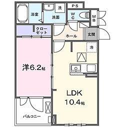中央4丁目アパート(028740901) 1LDKの間取図画像