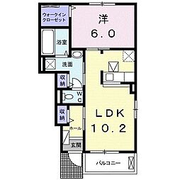 カーサデベラーノ1 1LDKの間取図画像