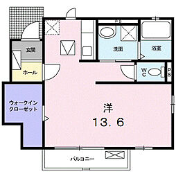 ベルセゾン 1Kの間取図画像
