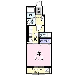 ラ・メゾン東山 1Kの間取図画像
