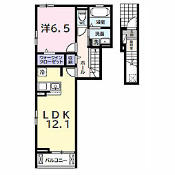 松ケ島1丁目アパート 1LDKの間取図画像