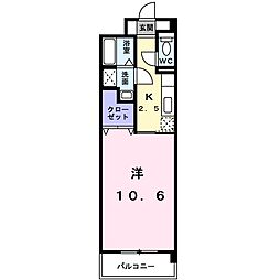ヴィドゥカンパーニュ 1Kの間取図画像
