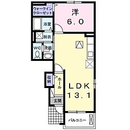 スカイヒルズ2 1LDKの間取図画像