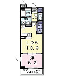 ベルソレイユ 1LDKの間取図画像