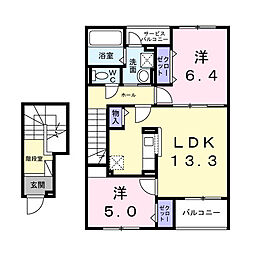 パルクヴィラIII 2LDKの間取図画像