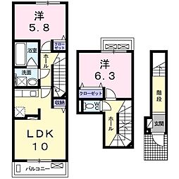 M-PRESENCEGARDEN 2LDKの間取図画像