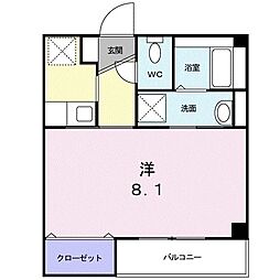 ソレーユ 1Kの間取図画像