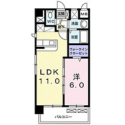 サンセール宮ノ陣 1LDKの間取図画像