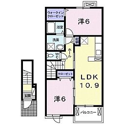 エスポアハウス・鈴 2LDKの間取図画像