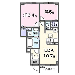 アベニューエース2 2LDKの間取図画像