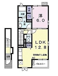 ソレイユB 1LDKの間取図画像