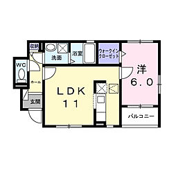 サンフィールド V 1LDKの間取図画像