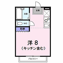 ハイツコウノA 1Kの間取図画像