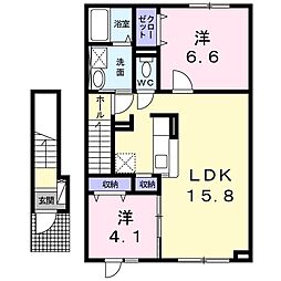 クルン2 2LDKの間取図画像