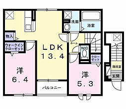 錦町1丁目アパート(028795001) 2LDKの間取図画像