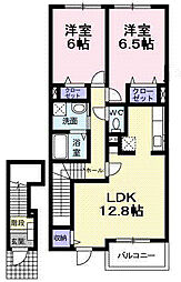 ヒルズガーデン彩 2LDKの間取図画像