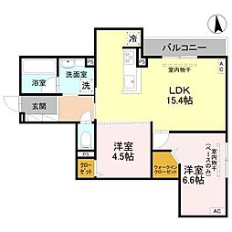 D-Grande新根塚E 2LDKの間取図画像
