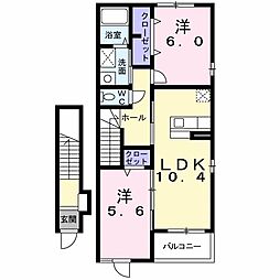 サクラストリート1 2LDKの間取図画像