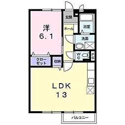 アネックスプラザC 1LDKの間取図画像