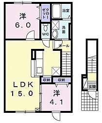 サンリット手稲駅前 2LDKの間取図画像