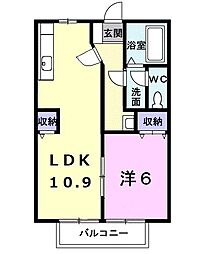 サクラハイツ 2階1LDKの間取り