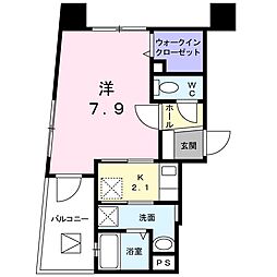 サマーウィンToho 1Kの間取図画像