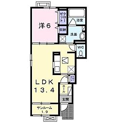 スマイル　ベスト 1階1LDKの間取り