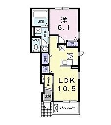 ネオ・カルム 1LDKの間取図画像
