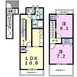 エテルノ 2LDKの間取図画像