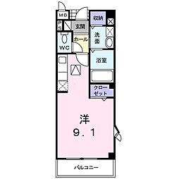 マーベラスB ワンルームの間取図画像