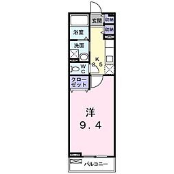 フラットH 1Kの間取図画像