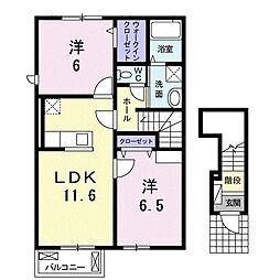 アイズガーデンB 2LDKの間取図画像