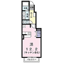 アンシャンテ ワンルームの間取図画像