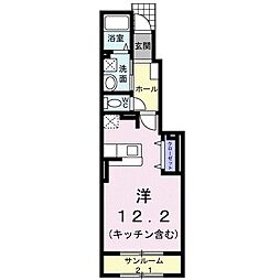 プレシャス　手屋 1階ワンルームの間取り