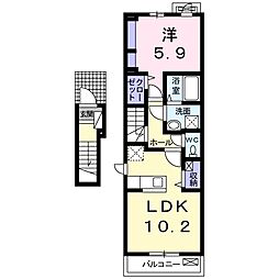 ル・プワソン 1LDKの間取図画像