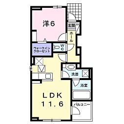 ラウレアA 1LDKの間取図画像