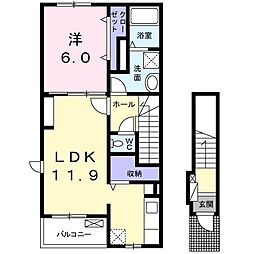 ヴィラ・ステイサイドC 1LDKの間取図画像